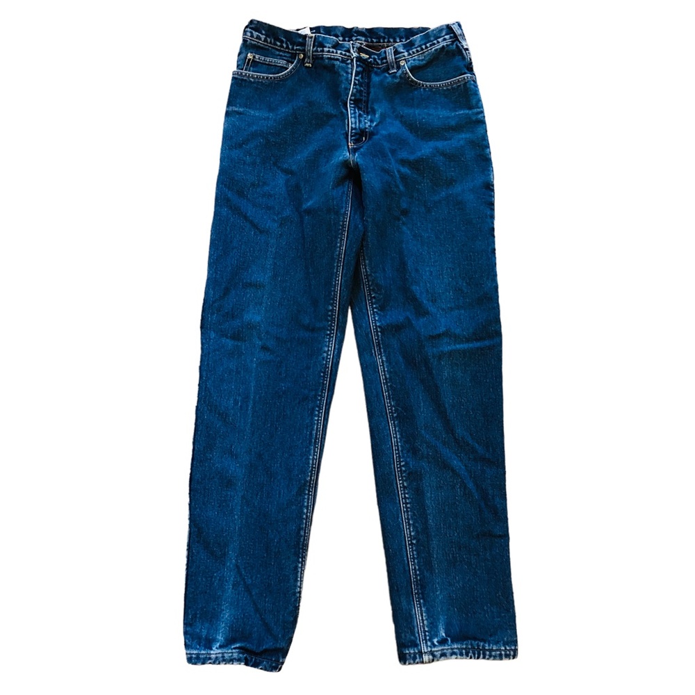 Lands End Square Rigger Flannel Lined Blue Denim Jeans - Size 34 x 30